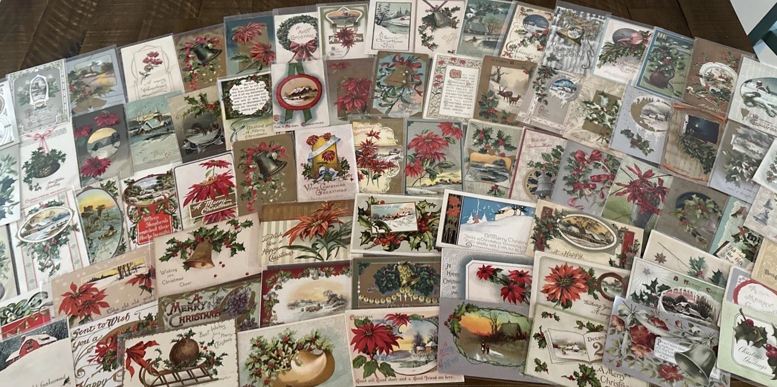 Big Quality ~Lot of~100 Antique Christmas~Postcards~Early 1900’s~ in sleeves