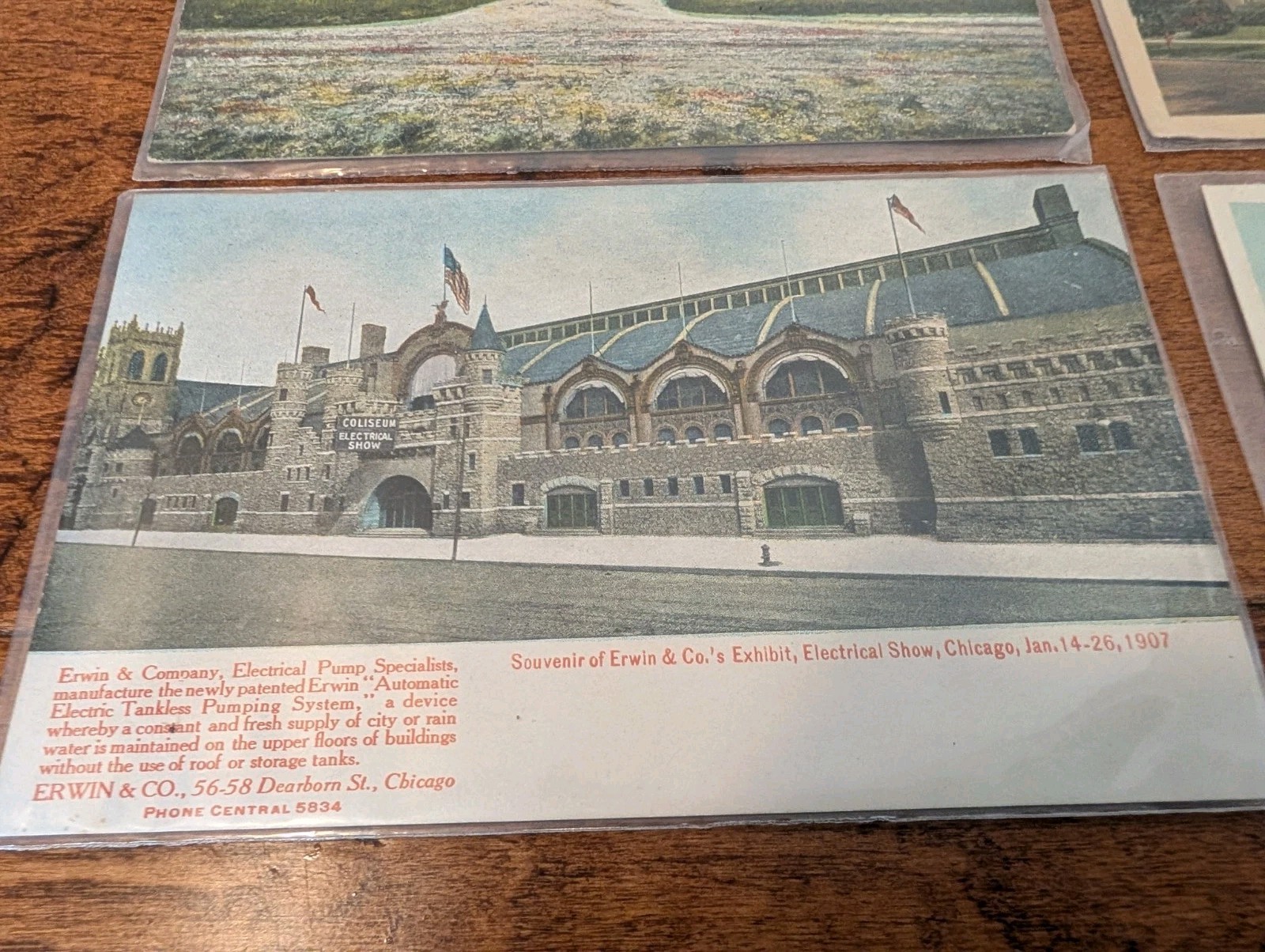 Lot 7 Unused Vintage Postcards Protective Sleeves 1940s Yellowstone Illinois