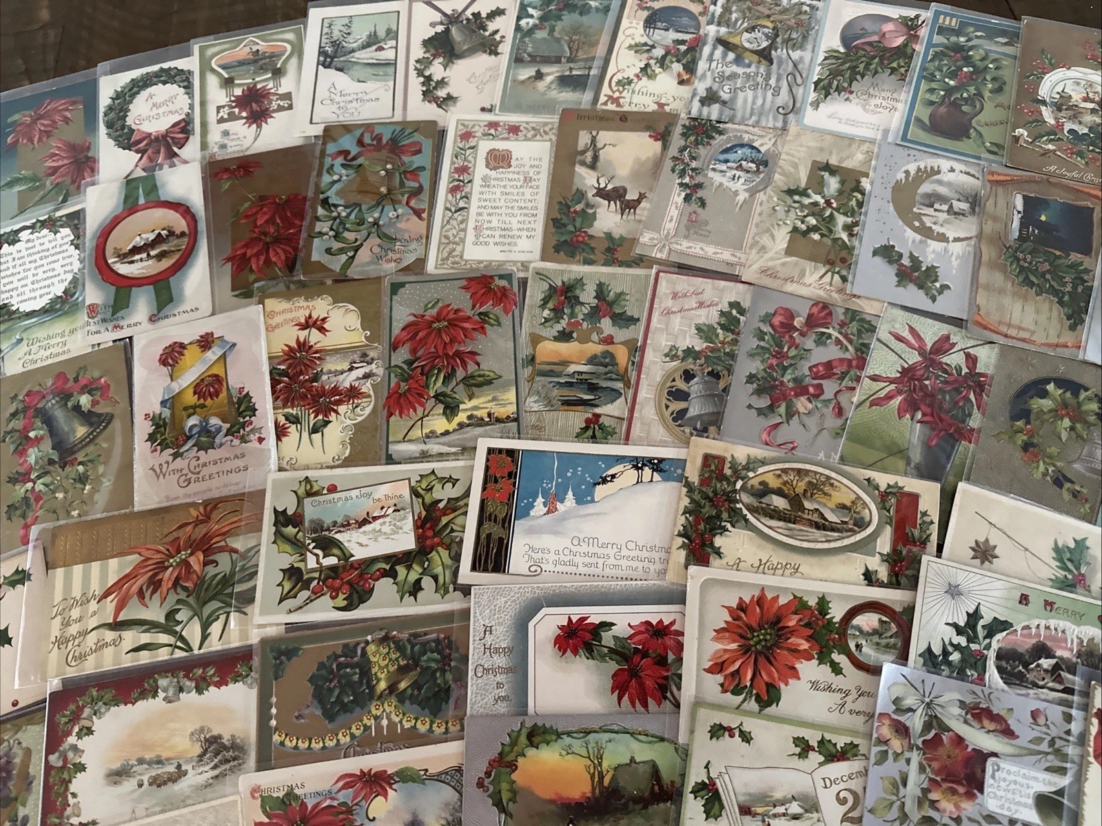 Big Quality ~Lot of~100 Antique Christmas~Postcards~Early 1900’s~ in sleeves