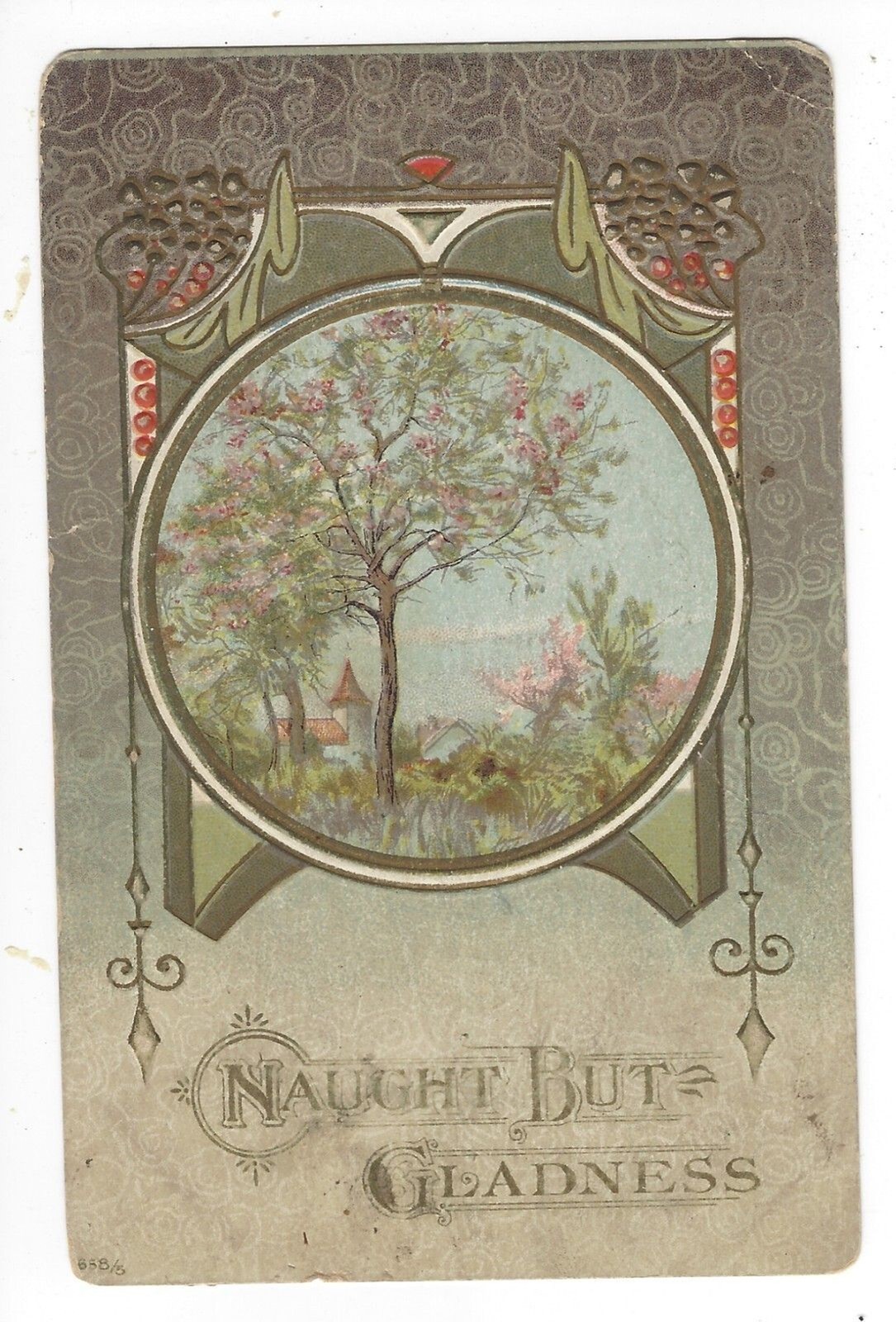 Postcard Divided Embossed 1912 USA Makers Mark 1 Cent Stamp