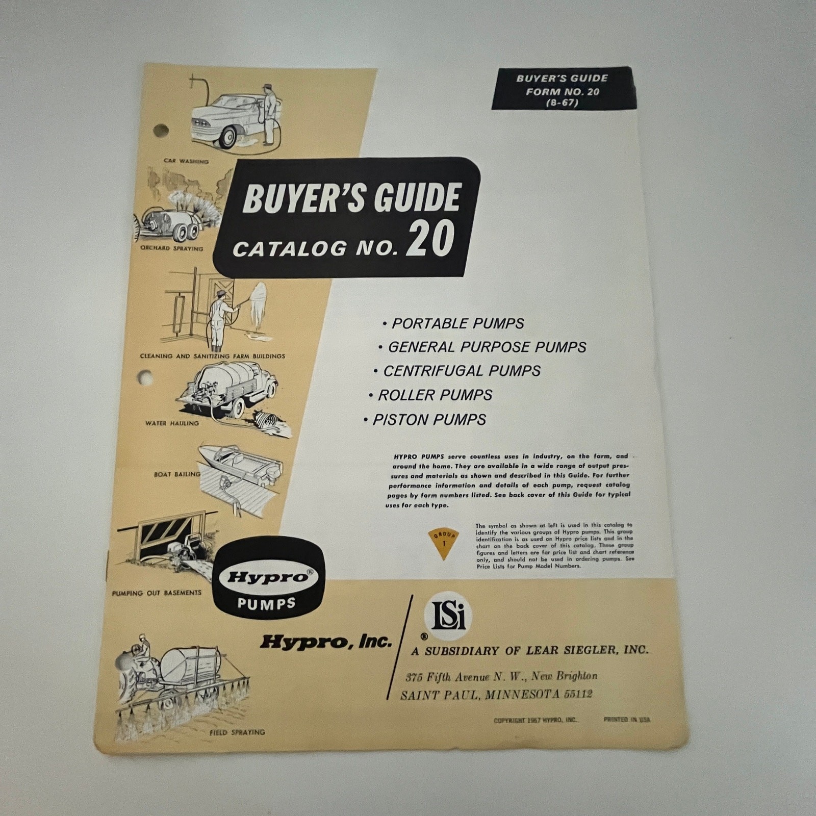 Hypro Inc Hydro Pumps Buyer’s Guide St Paul MN Vintage Farming Booklet SM39
