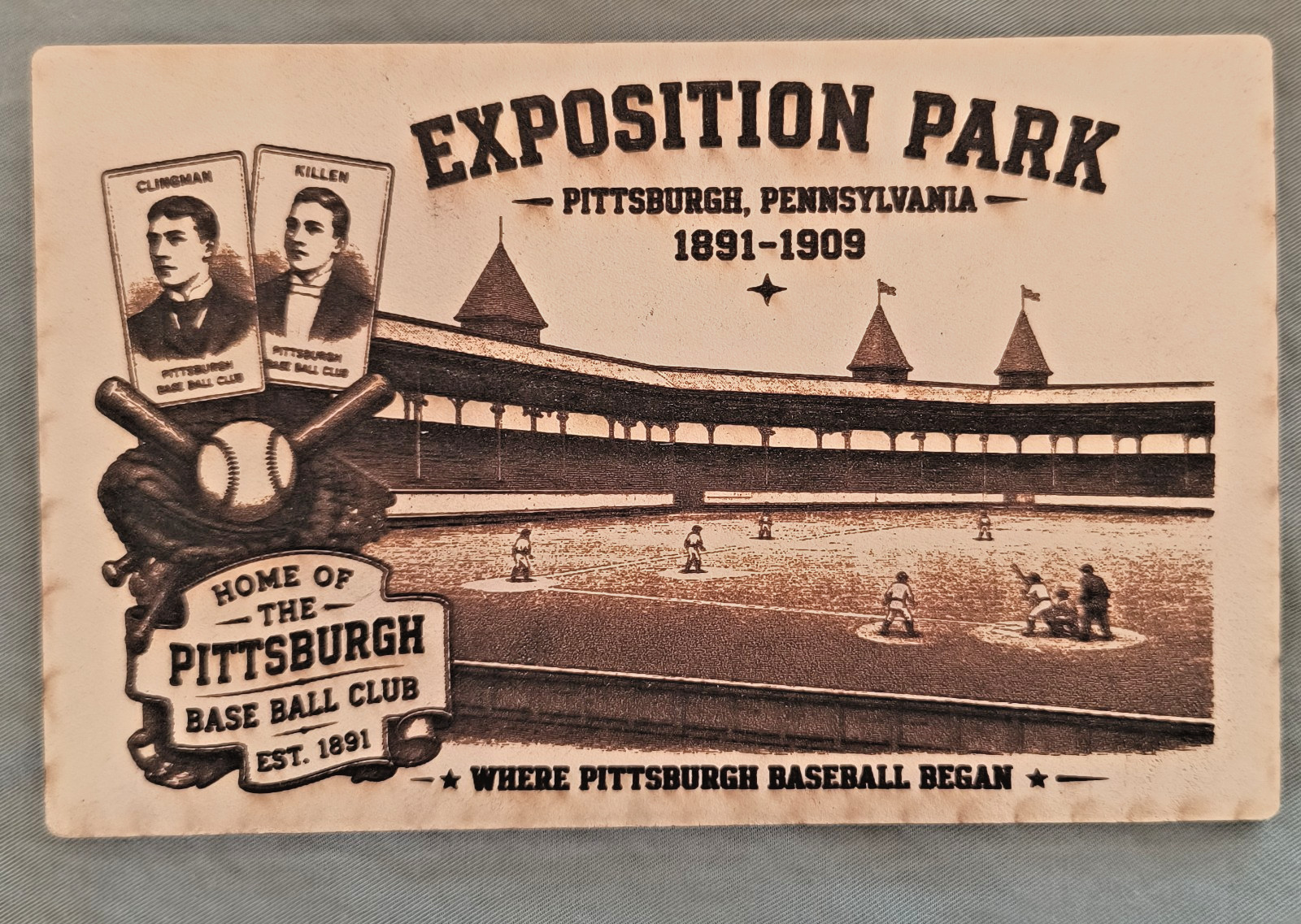 LEATHER ~ Exposition Park Pittsburgh PA Modern BASEBALL Postcard Pennsylvania