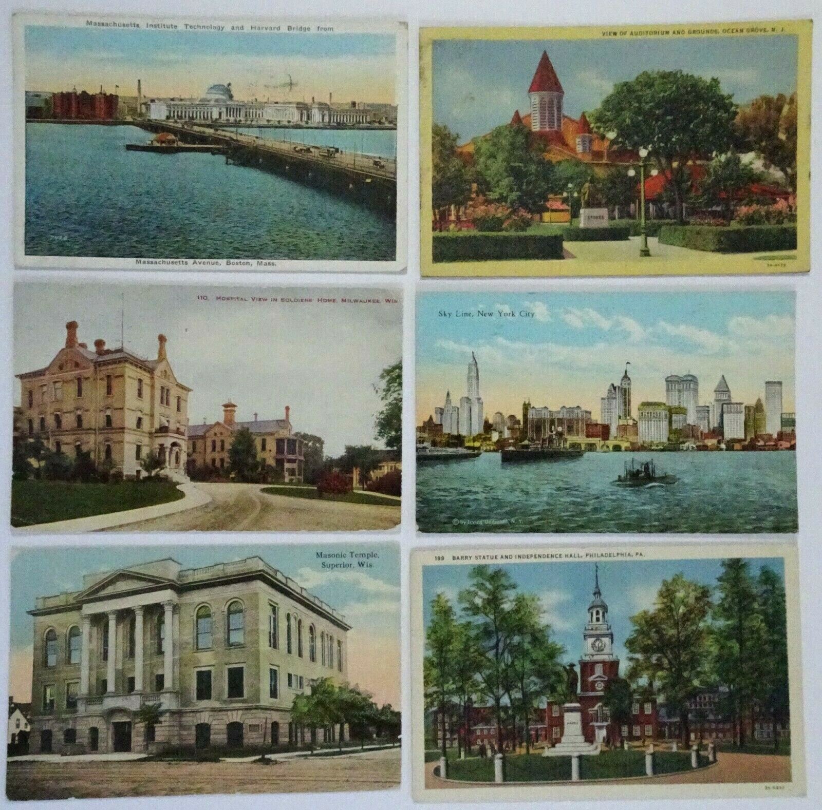 Vintage Postcard Lot of 25 Architecture Buildings Bridges Ocean in Sleeves