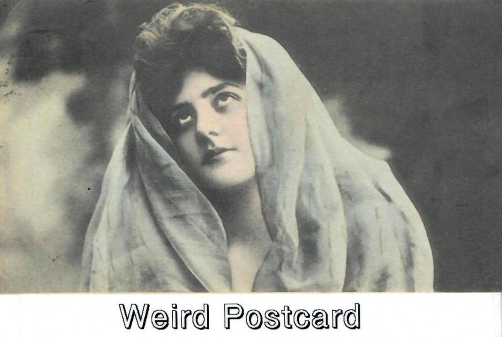 POSTCARD Weird Odd Strange woman album Halloween Postcrossers need this