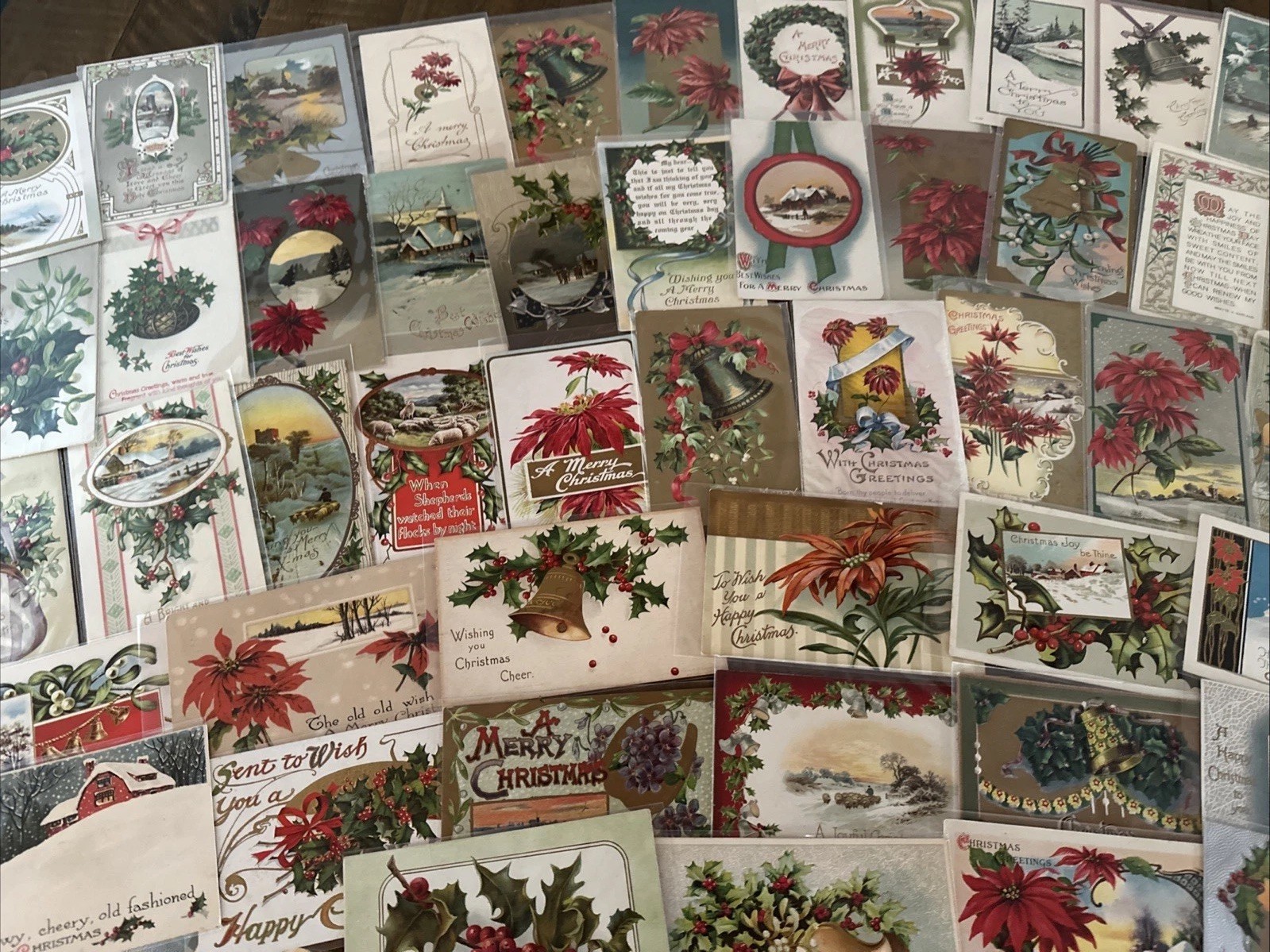 Big Quality ~Lot of~100 Antique Christmas~Postcards~Early 1900’s~ in sleeves