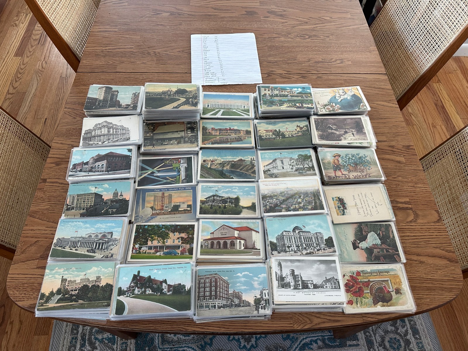 postcards lot 1400+ All USA pre-linen + linen mostly pre all sleeved no damaged