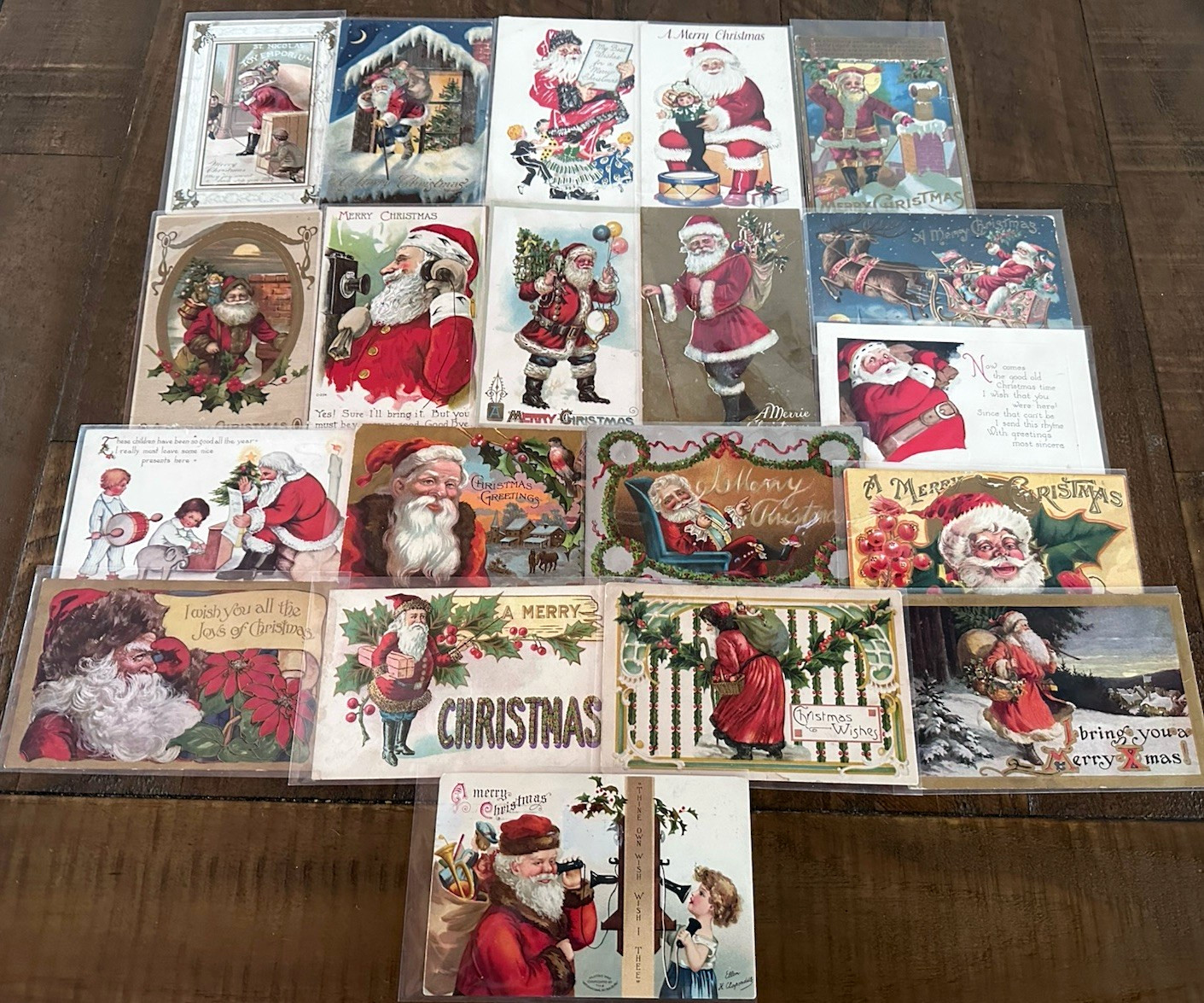 Big ~Lot of 20~Antique~SANTA CLAUS~Christmas Postcards~Great Variety-in sleeves