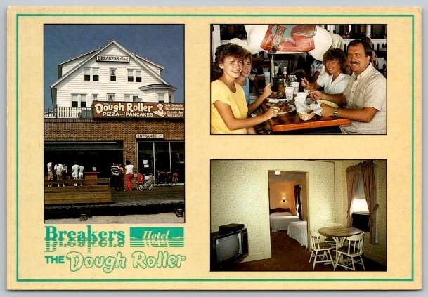 Ocean City Maryland Breakers Hotel, The Dough Roller 3rd St Boardwalk Postcard