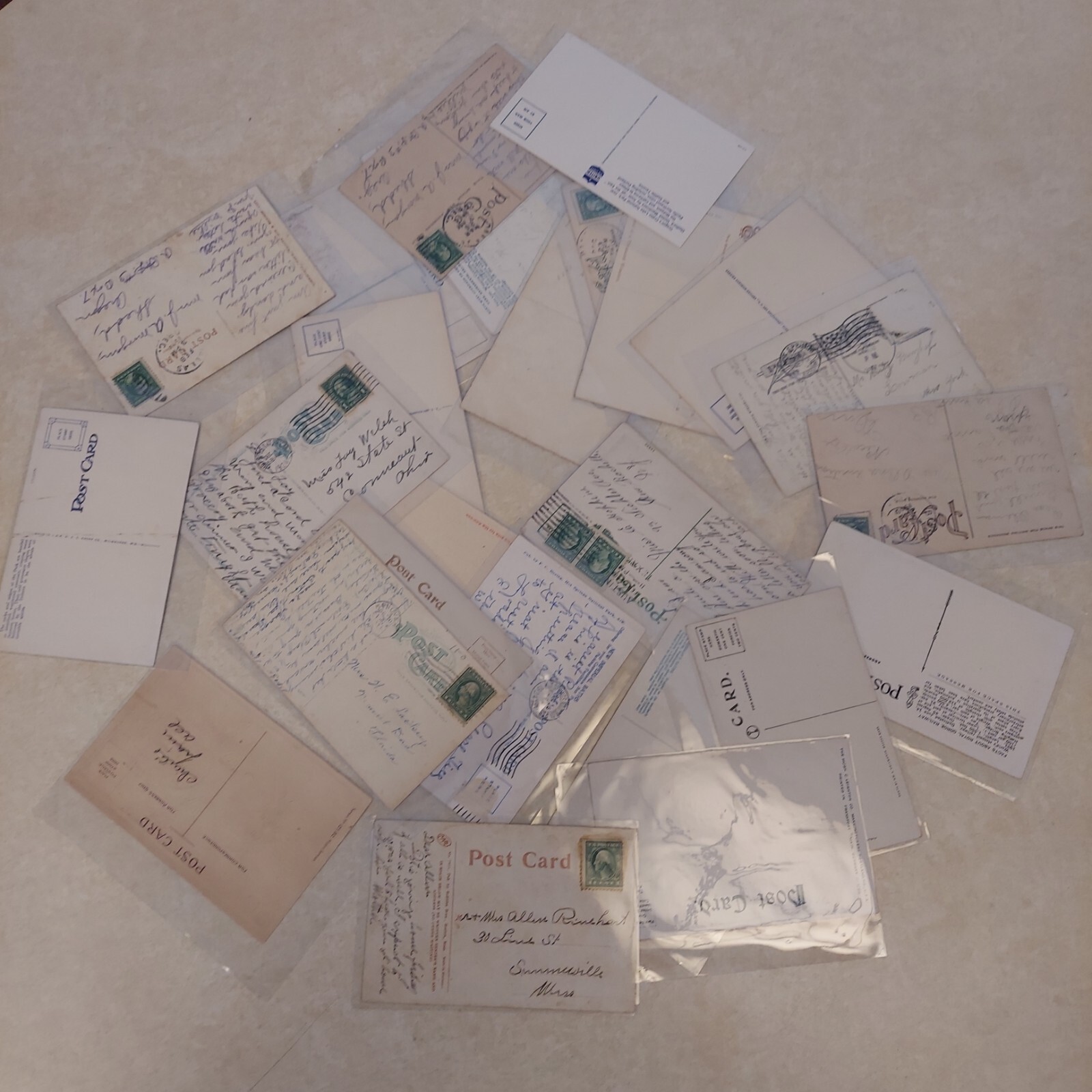 Post Cards, Antique Vintage 100 All In Sleeve Protector Mailed With Postage And