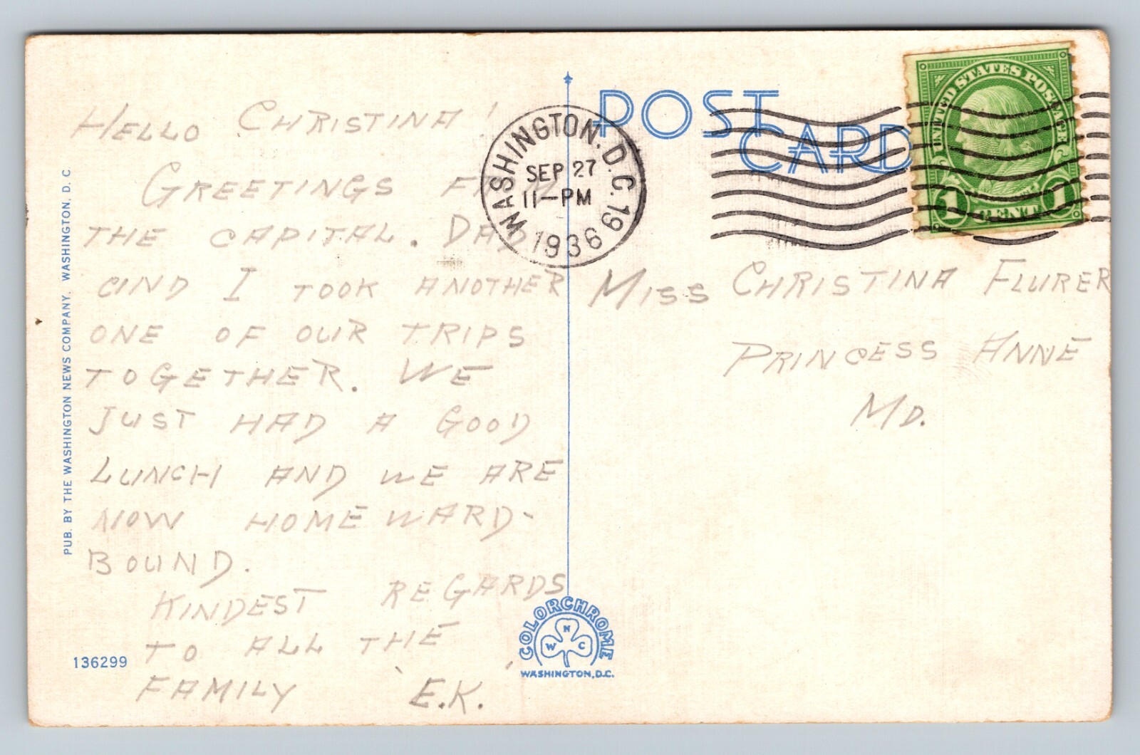 c1936 United States Supreme Court Building Washington D.C. VINTAGE Postcard