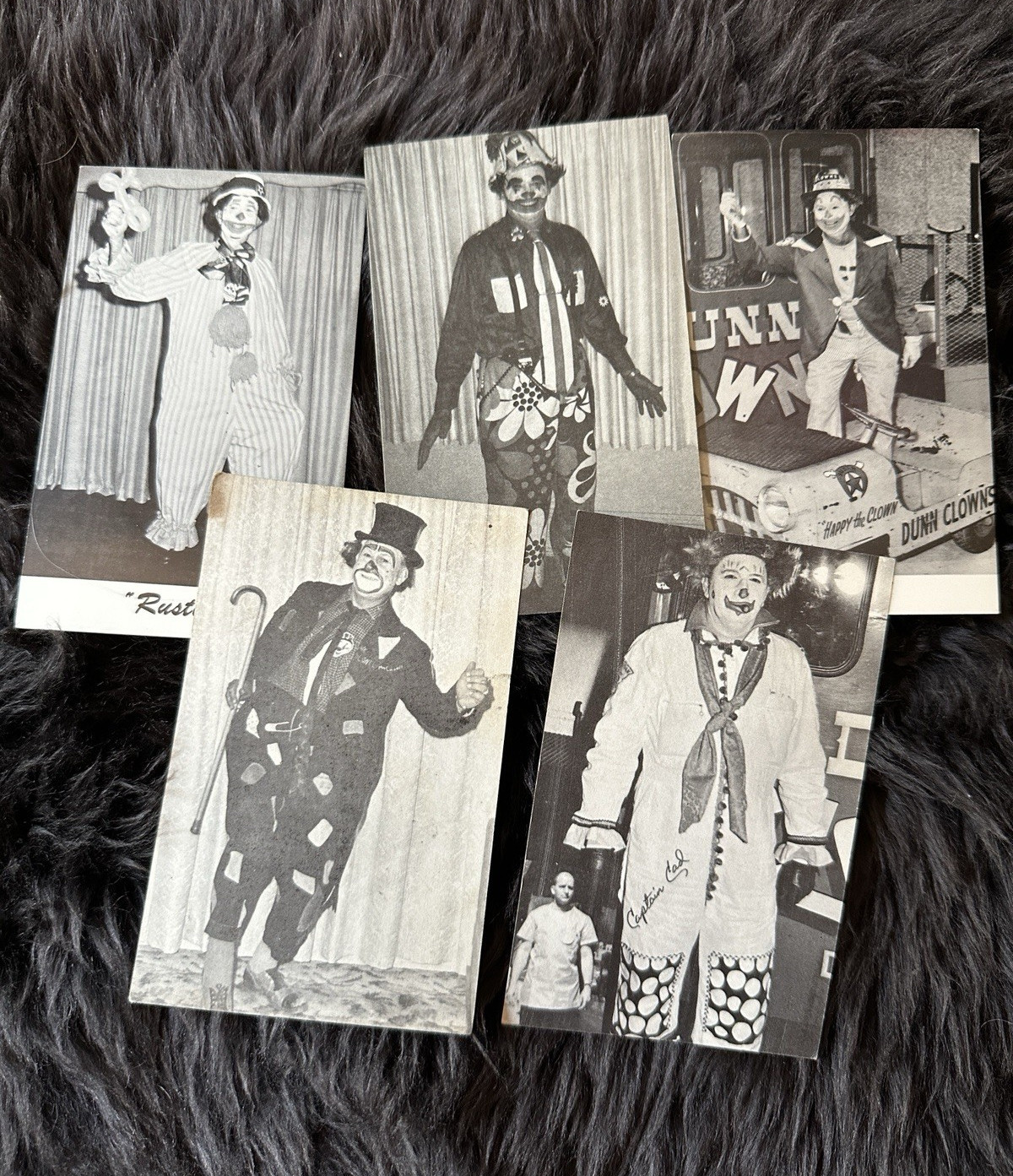 Lot of 5 Vintage Original Real Photo Clown Postcards Creepy North Carolina