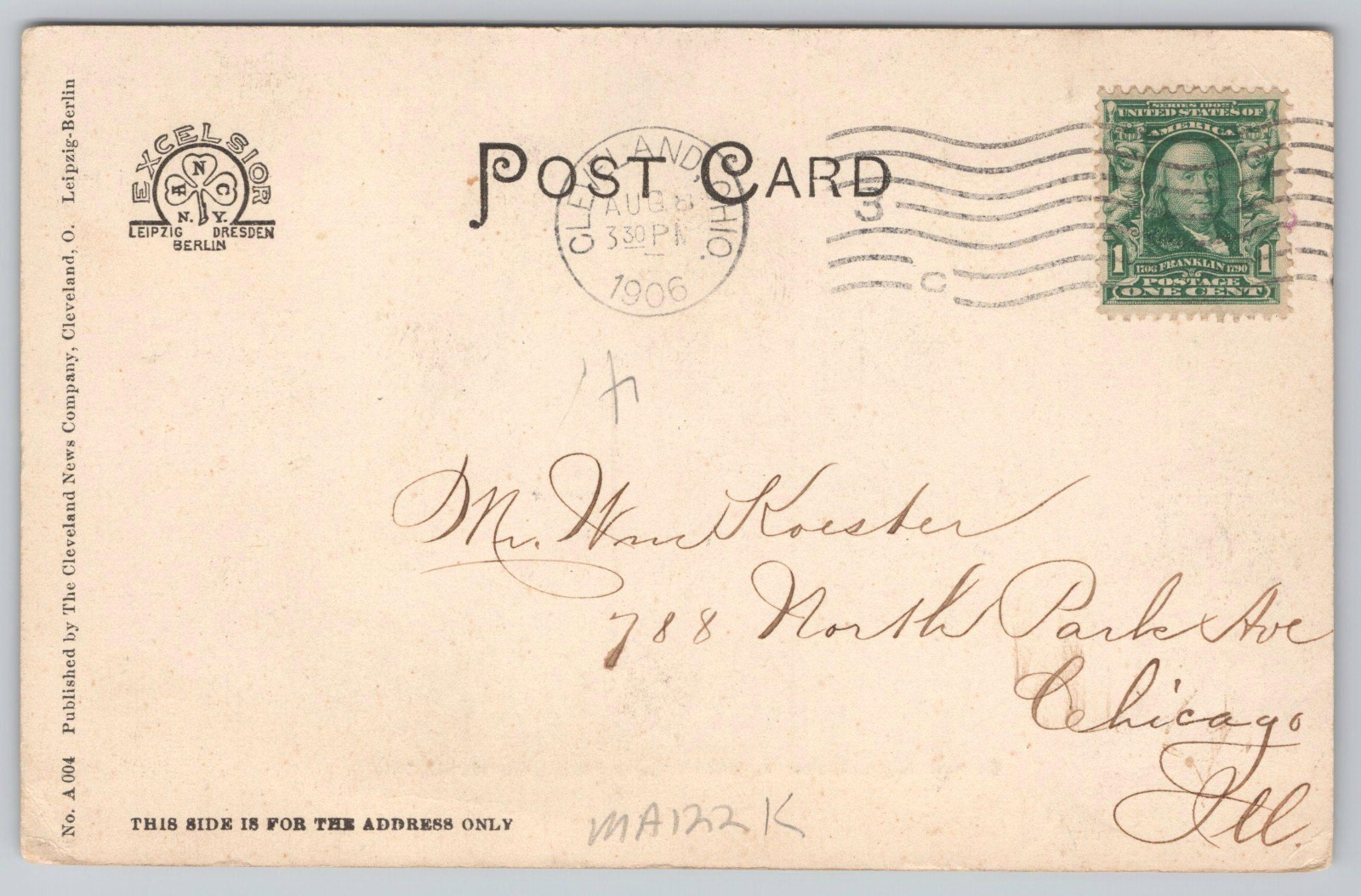 1906 Night Scene Ingersoll’s Luna Park Cleveland Ohio OH Antique Postcard