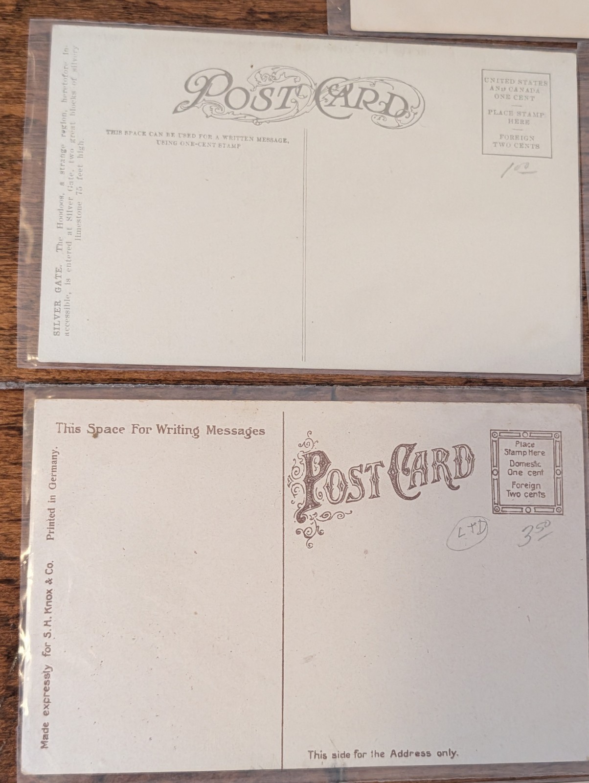 Lot 7 Unused Vintage Postcards Protective Sleeves 1940s Yellowstone Illinois