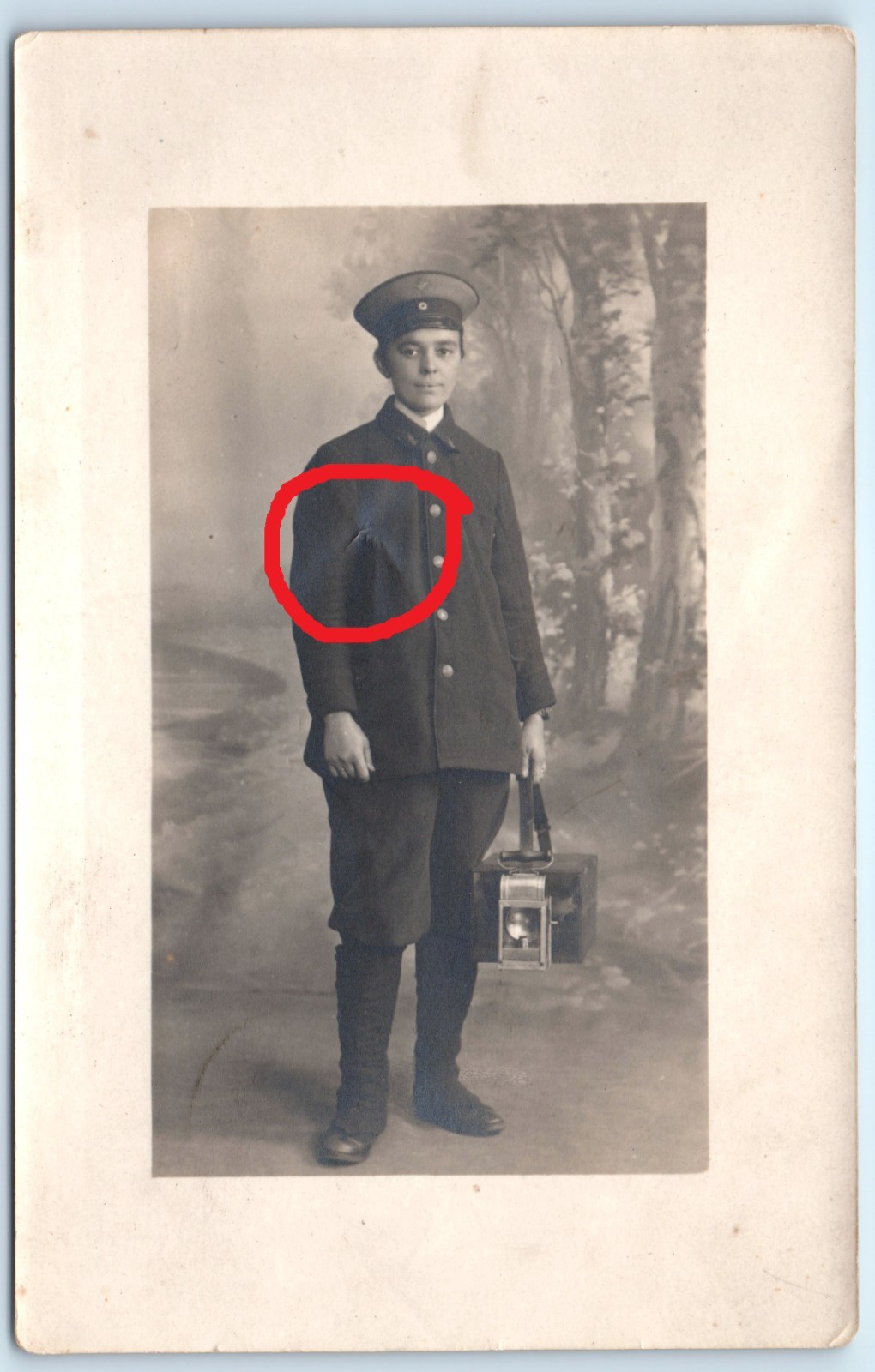 WWI German Women Railroad Worker Lantern Deutsche Reichsbahn Real Photo Postcard