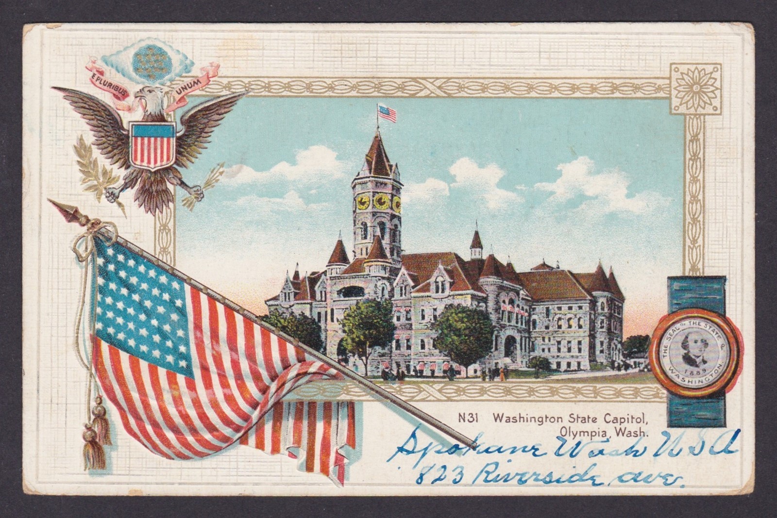 Postcard, United States, Olympia WA, Washington State Capitol
