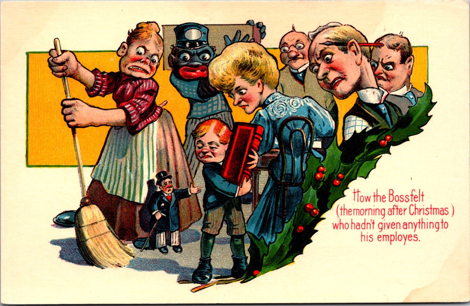 How the Boss Felt After Christmas Comic Postcard Santa Claus Series No 1