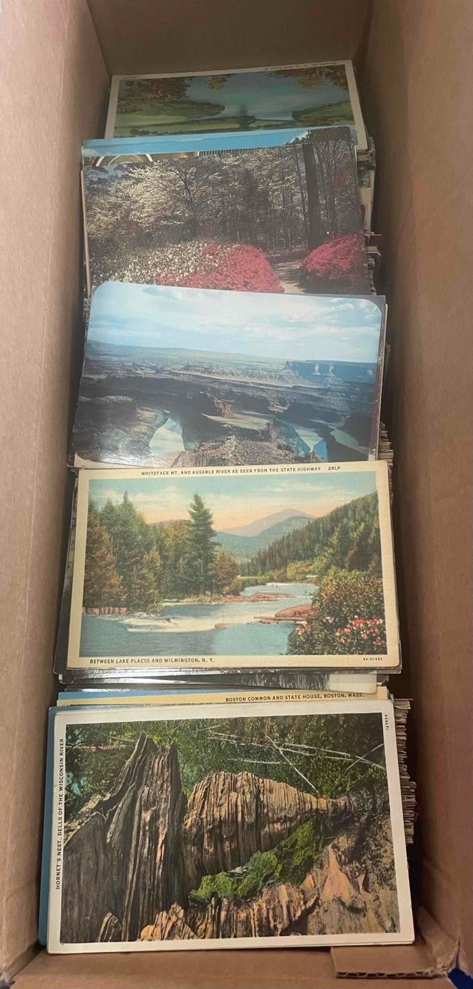 250 PC+ RANDOM LOT USA POSTCARDS 2 POUNDS CHROMES LINENS READ DESCRIPTION!!